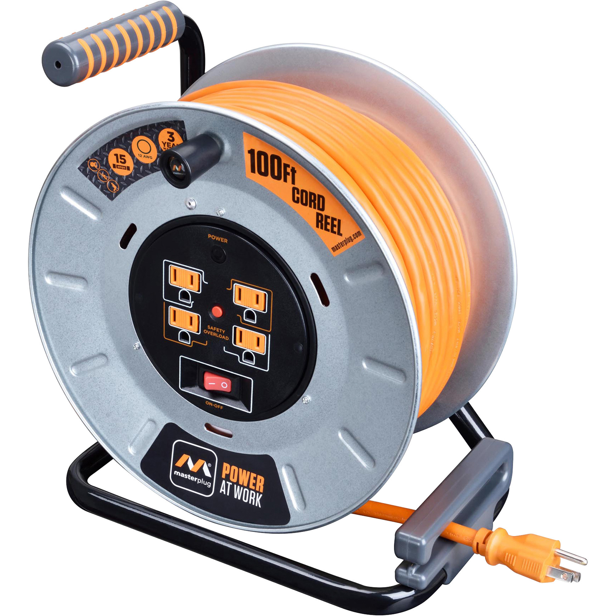 Masterplug Extension Cord Storage Reel, Model OMA031114G4SLUS